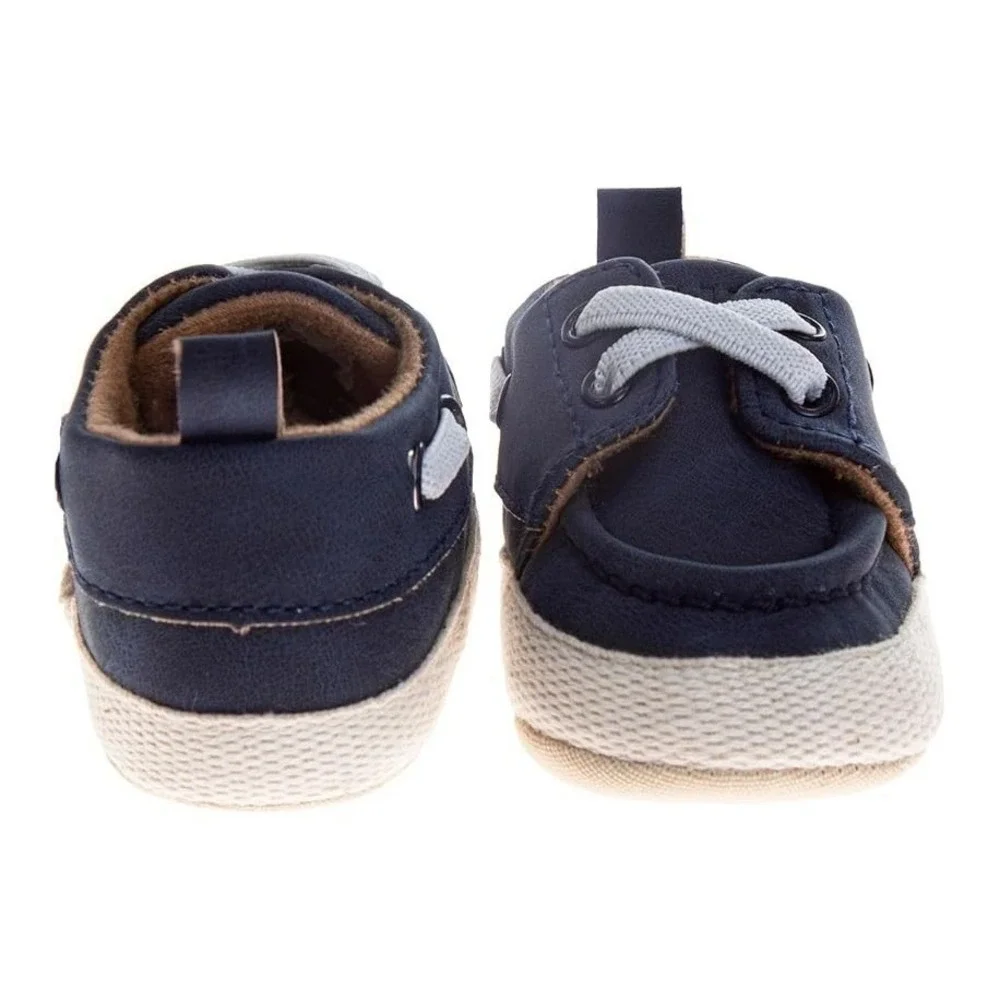 Josmo Unisex Infant Baby Size 3 Casual Sneakers Slip On‎ Crib Shoes Navy Blue